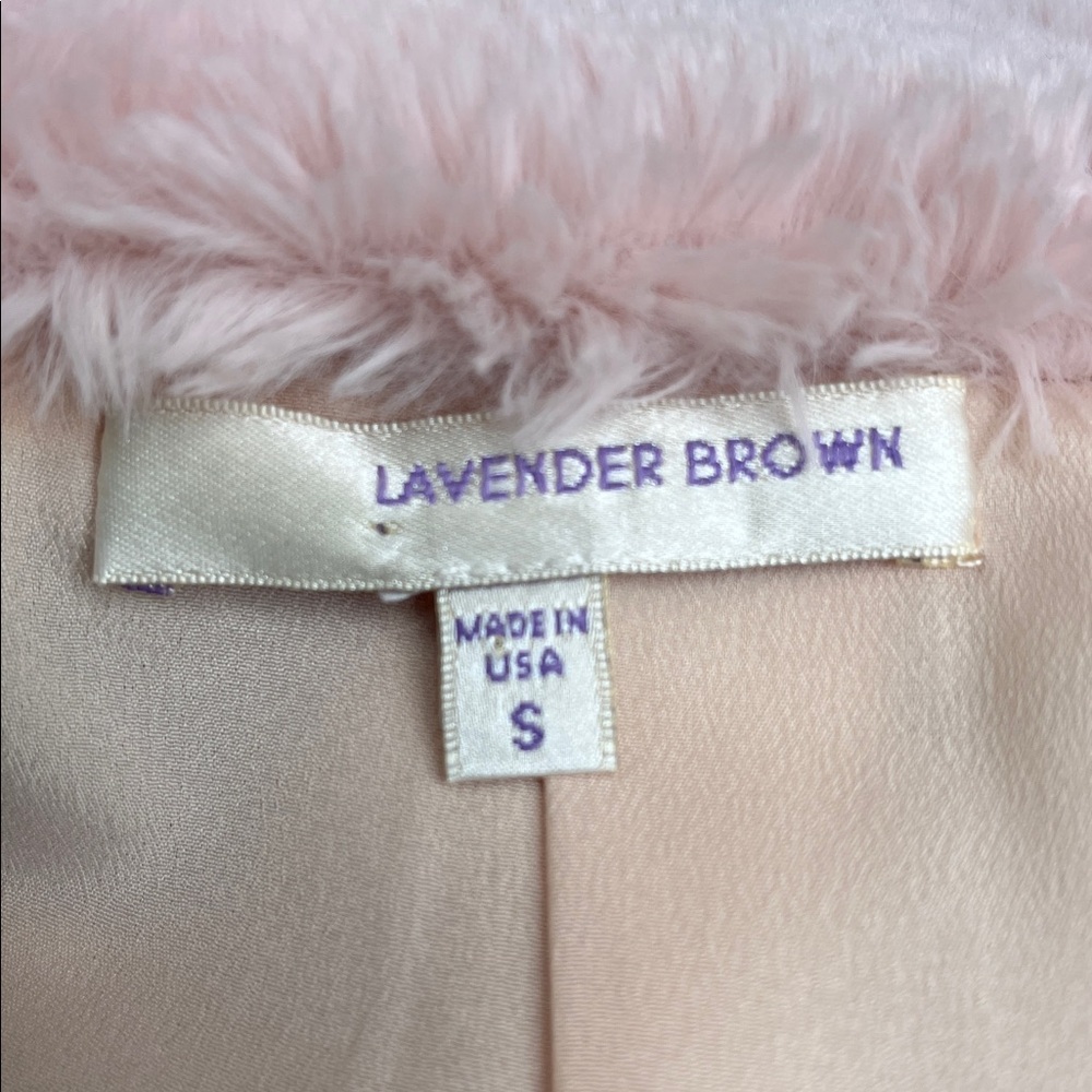 Lavender Brown Vegan Fur in Pale Pink Size Small - Picture 9 of 9